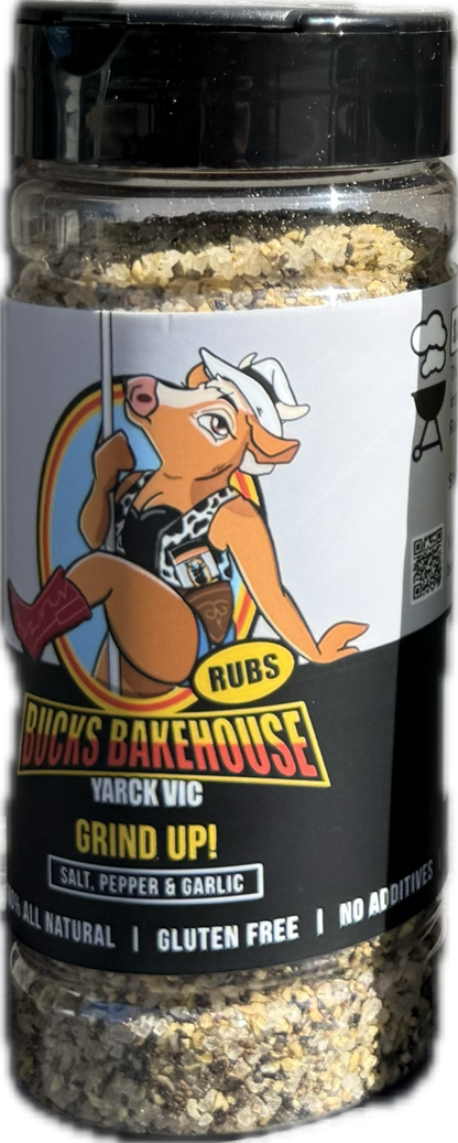 Grind Up- Salt, Pepper & Garlic Rub
